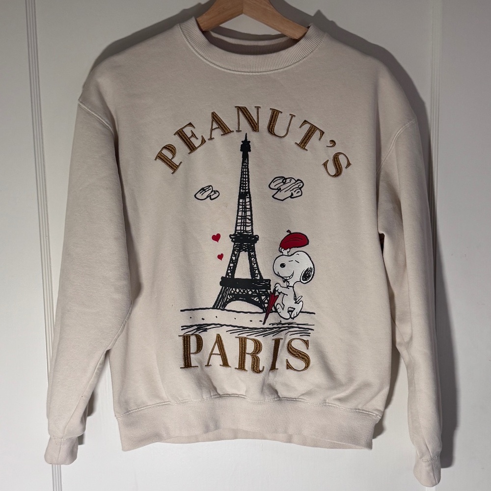 H&M Peanuts Snoopy in Paris Sweatshirt Size 11-12